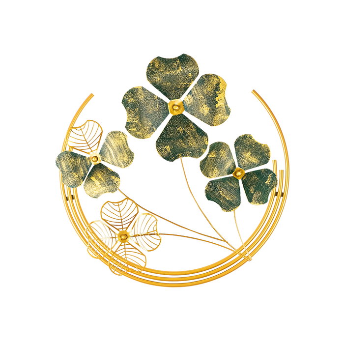 Wallity Shihezi Escultura de Pared Verde y Dorado